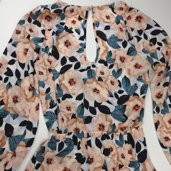New Show Me Your Mumu Green Pink Floral Romper Sz S - Picture 2 of 14